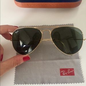 Ray-Ban Classic Aviator, Gold/Green 100% authentic